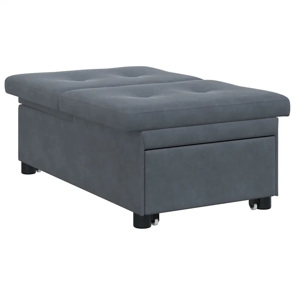 vidaXL Divano Letto Grigio scuro 67 x 194 x 38 cm Velluto