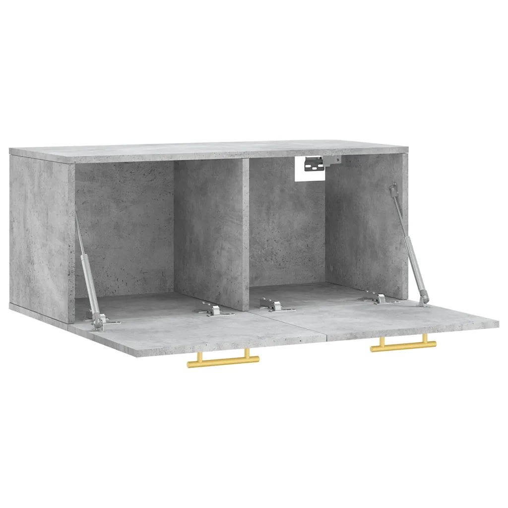 Armadietto a Muro | Mobile a Parete Grigio Cemento 80x36,5x35 cm Legno Multistrato