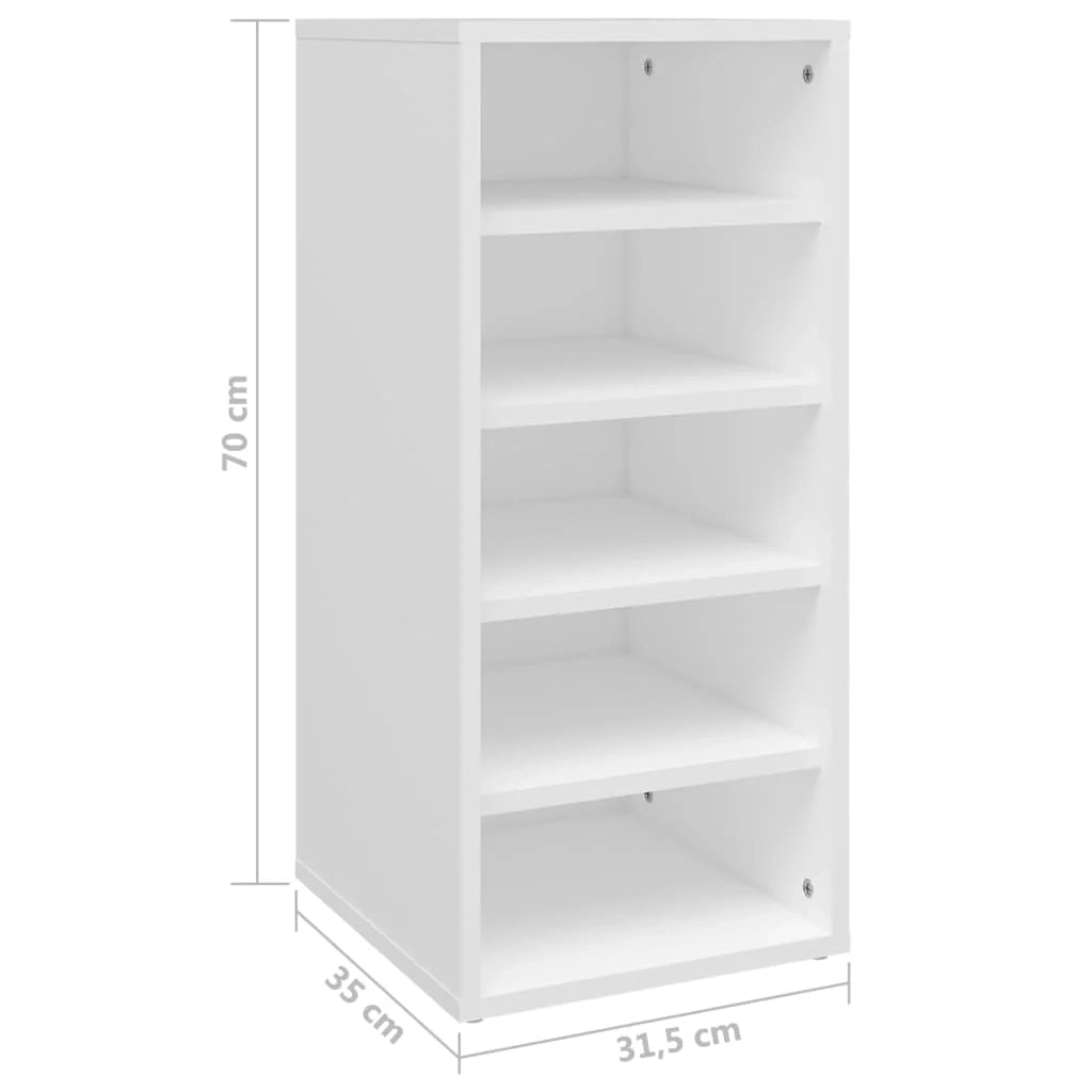 Scarpiere mobiletto portascarpe mobile per ingresso corridoio soggiorno set da 2 31,5 x 35 x 70 cm legno ingegnerizzato bianco 02_0022138