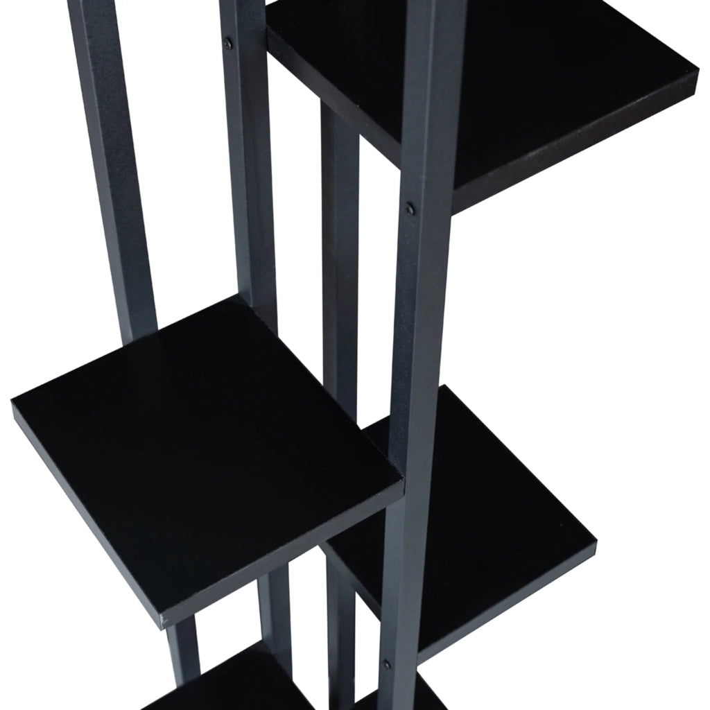 Supporto per piante a 5 ripiani 120 x 34 x 21 cm Nero 03_0007701