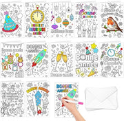 Set di carte da colore - 12 carte da colore - Carte augurali senza testo - Buste - Creativo - Per bambini