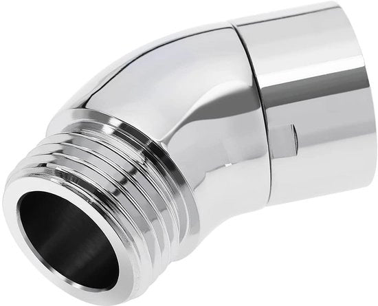 Adattatore angolare per doccia G1/2" con connessione doccia 45 gradi in acciaio inossidabile per la maggior parte dei sistemi di doccia comuni argento