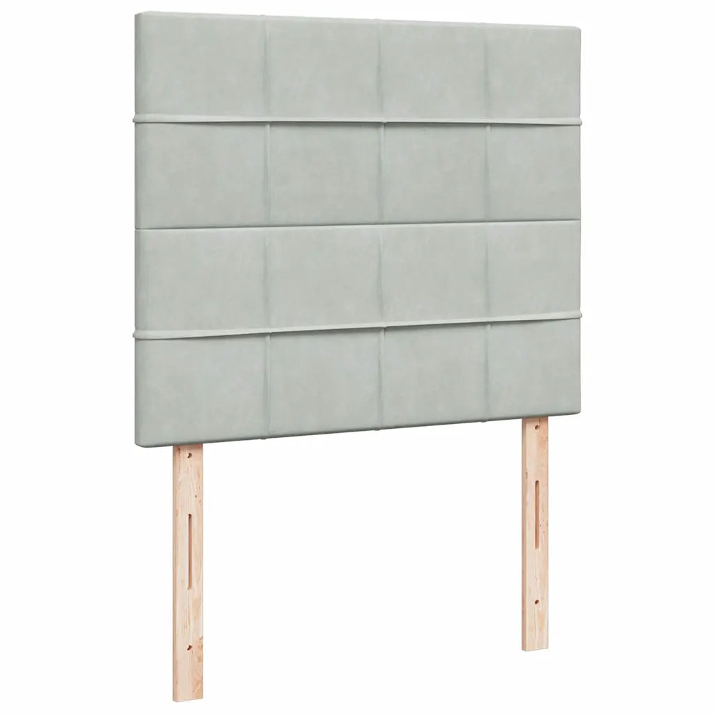 Giroletto a Molle con Materasso Grigio Chiaro 120x200cm Velluto
