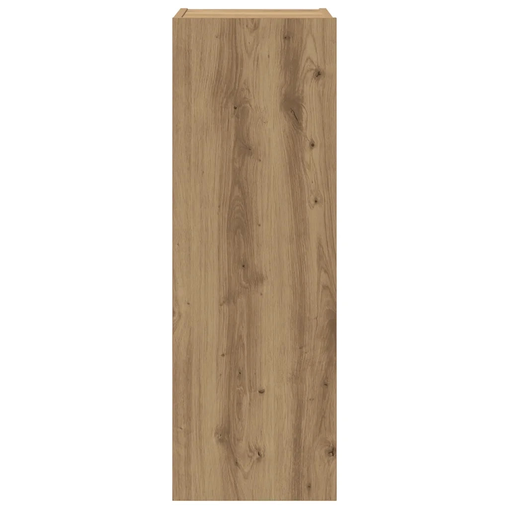 Set Mobile TV 4 pz Montato a Parete Rovere in Legno Multistrato 3329218