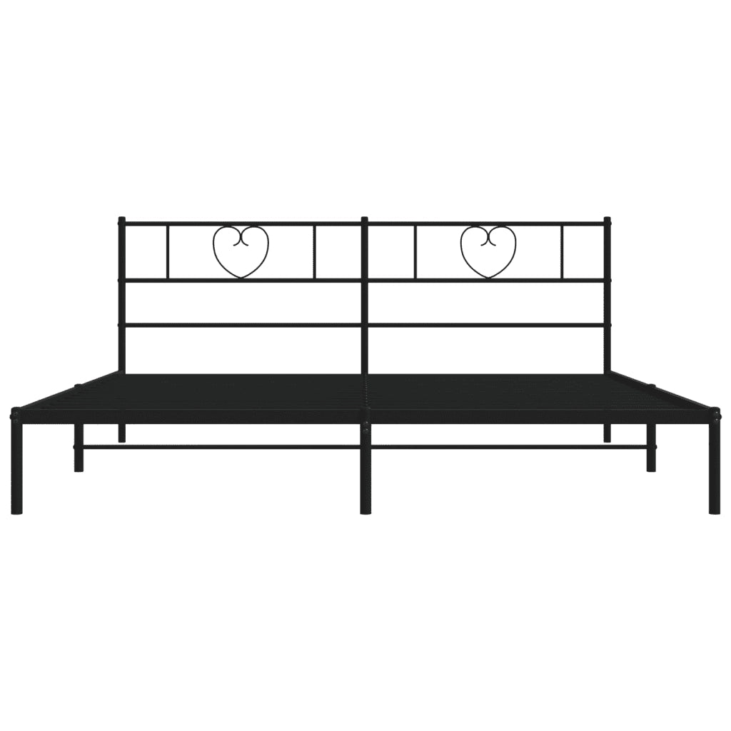 vidaXL Giroletto con Testiera in Metallo Nero 200x200 cm
