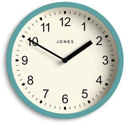 Spin klok | Moderna orologio rotondo | 20 cm | Blu-verde | Cifre leggibili | Ideale per cucina, ufficio, camera da letto o ogni piccola stanza
