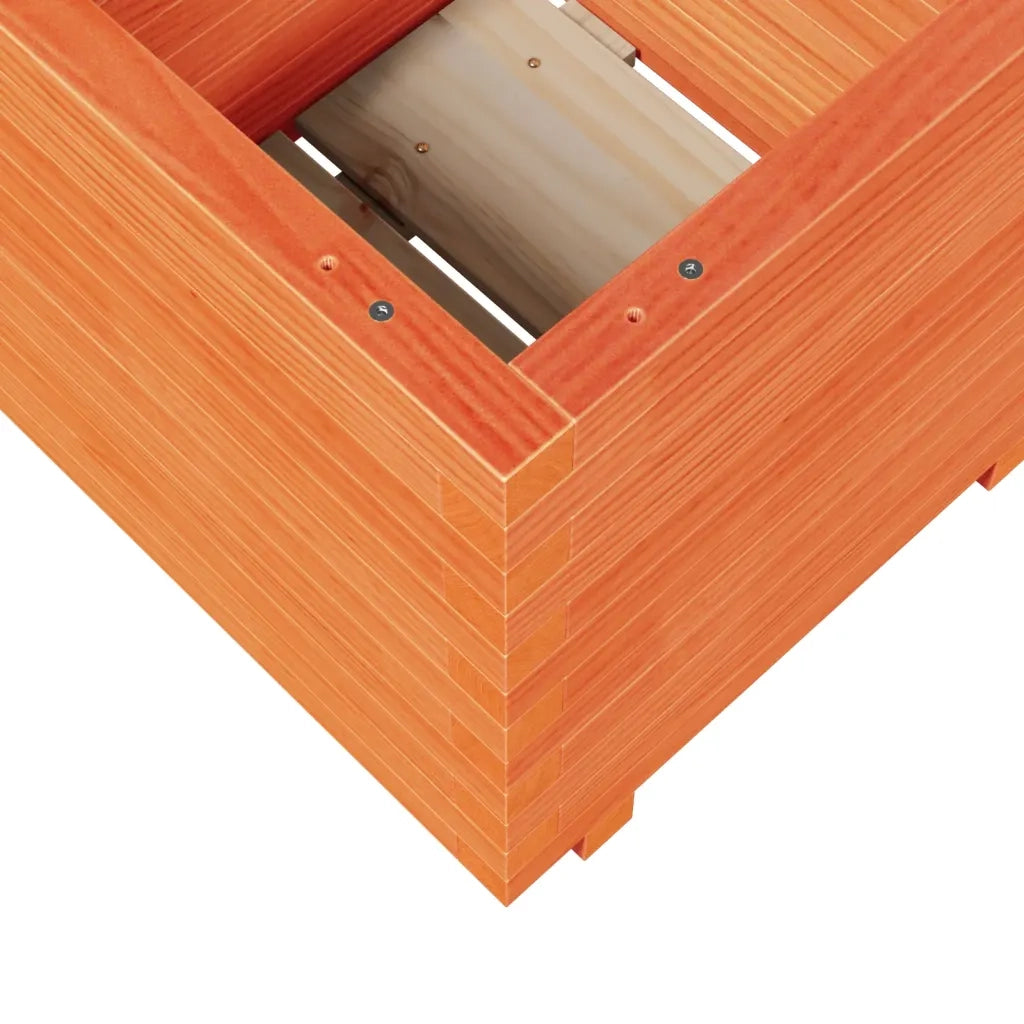 Fioriera Giardino-Vaso da Esterno-Contenitore per Piante Marrone Cera 50x50x49,5cm Legno Massello Pino 154358