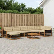 Set di divani da esterno con cuscino 8 pcs Naturale e Beige 3381577