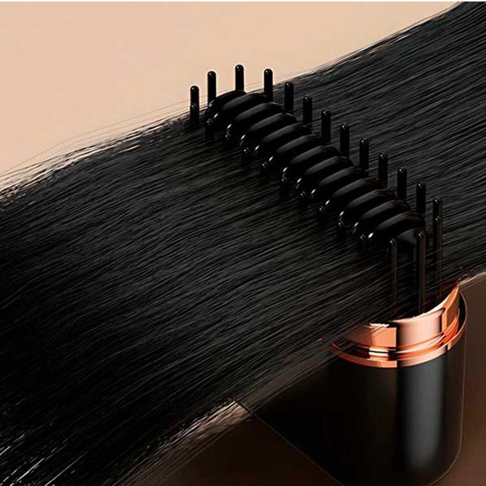 Trade Shop - Mini Spazzola Pettine Lisciante Capelli Portatile Usb Senza Fili Con Controllo Temperatura -