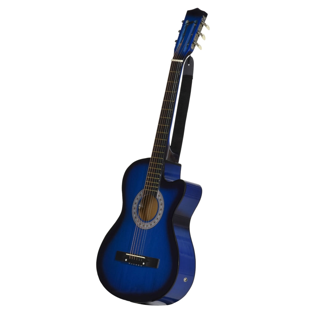 Kit chitarra elettrica con custodia, tracolla, corde, plettri e cavo ¨C zephmum ¨C 96.5x35.8x8.5cm, blu e nero