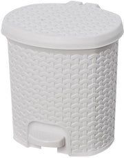 Contenitore multifunzionale con coperchio design rattan capacità 55 l dimensioni 225 x 24 x 26 cm bianco scandinavo