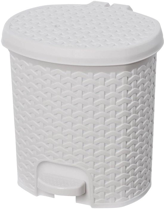 Contenitore multifunzionale con coperchio design rattan capacità 55 l dimensioni 225 x 24 x 26 cm bianco scandinavo