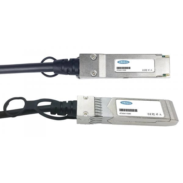 Origin Storage MC2309130-002-OS cavo InfiniBand e in fibra ottica 2 m QSFP+ SFP+ DAC Nero (Origin Storage MC2309130-002 NVIDIA Mellanox Compatible Direct Attach Copper Cable 40GBase-CU QSFP+ to 10GBase-CU SFP+ [Passive Twinax 2m])