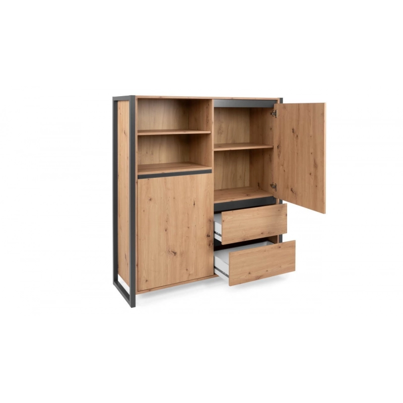 Credenza alta Denver 51 L120XP40XH140 quercia antracite
