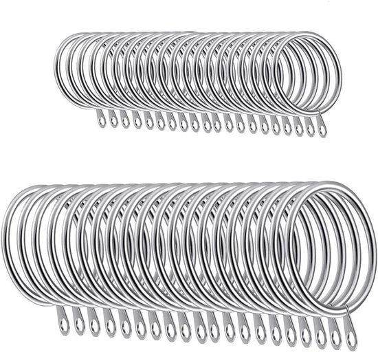 Gordini in metallo Voile - Reti - 40 pezzi - Argento - 45 mm diametro interno