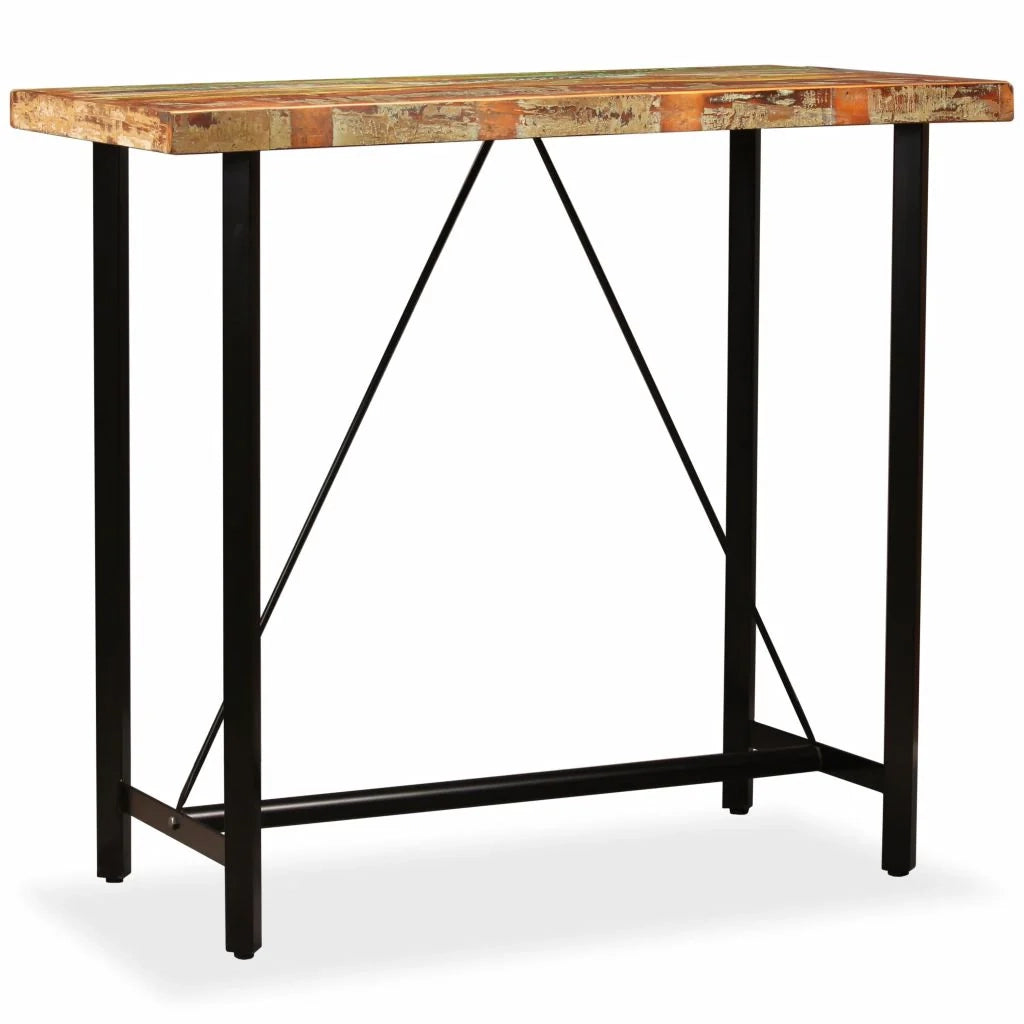 Tavolo alto stile bar/bistrot in legno massello di recupero 120 cm 0902083