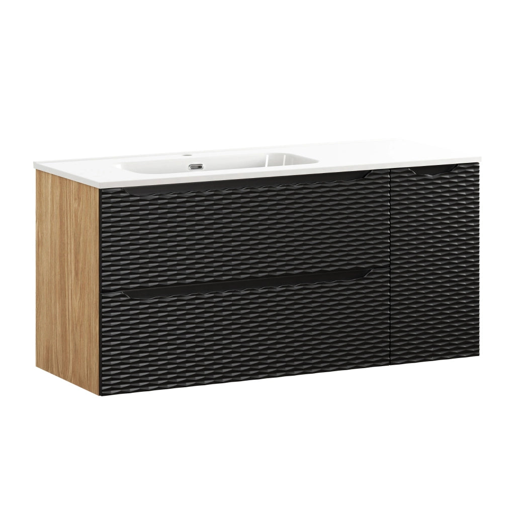 Set mobili bagno 120 cm con lavabo per mobile GO 2 Ocean Black 120 x 1401 x 46 cm
