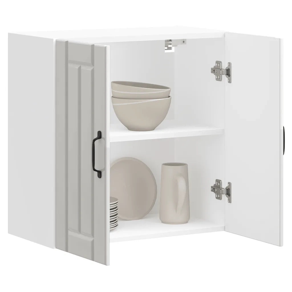 Pensile da Cucina-Mobile Cucina da Parete Lucca Bianco Lucido in Legno Multistrato 615553