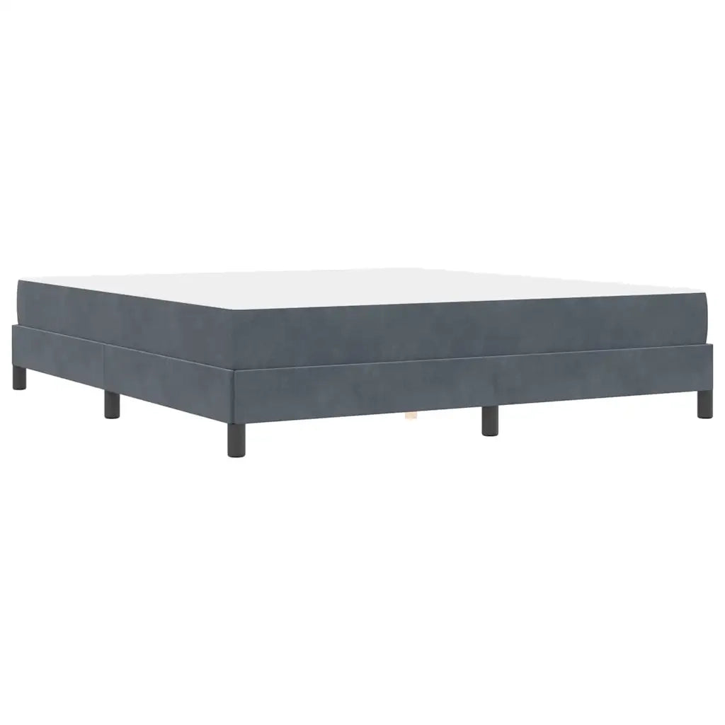 Letto a molle con materasso Grigio scuro 180 x 210 cm Tessuto