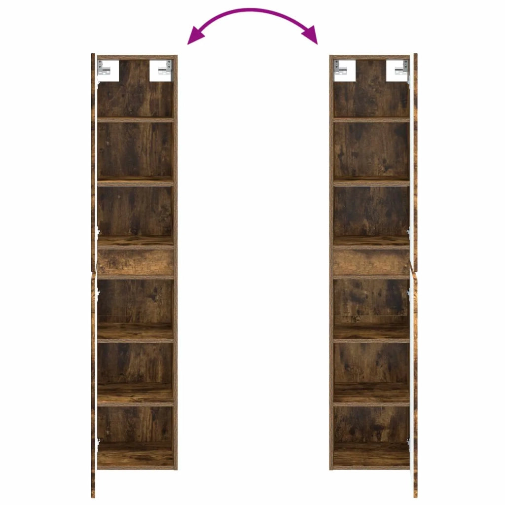 Mobiletto da Bagno a Muro Rovere Fumo 33 x 34,5 x 160 cm 890517