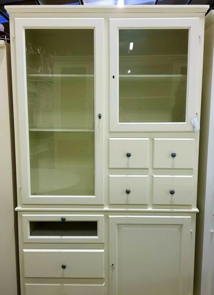 Dispensa 3 ante 7 cassetti laccato bianco opaco 120x52x220 (1242) - Mobili 2G