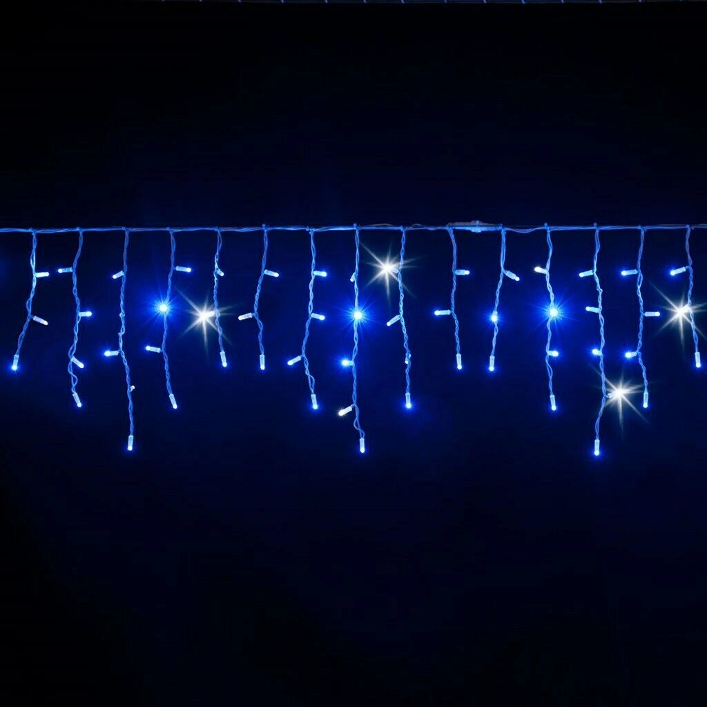 Tenda luminosa Luce Natale da esterno 380 led Blu e Bianco 10 MT Prolungabili