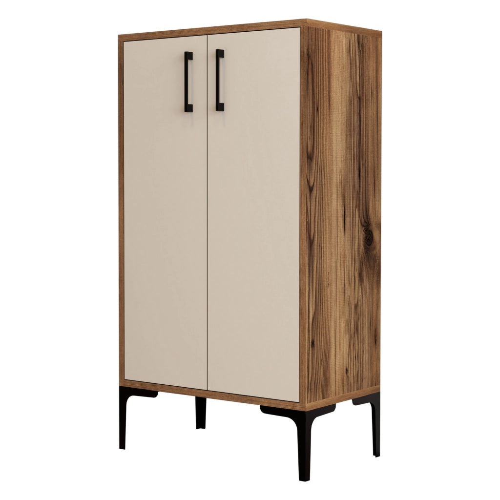 Mobile Portascarpe Cavalieri, Scarpiera 4 Ripiani, 60x35x111h cm Marrone Noce