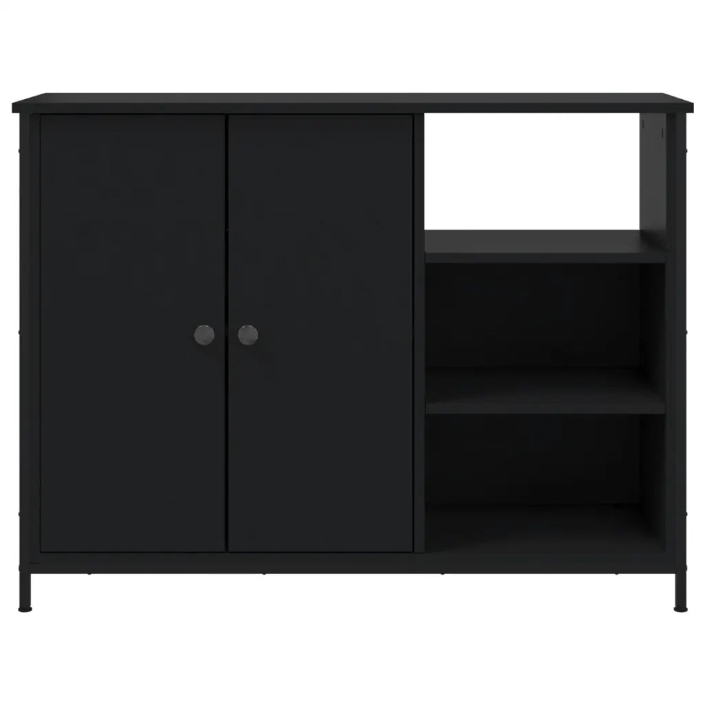 Credenza Nera 100x33x75 cm in Legno Multistrato 835549
