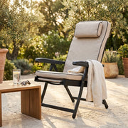Poltrona Sdraio relax reclinabile in Tessuto Acciaio cm 155x60x60 - MORTY