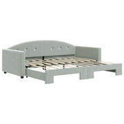 Divano letto | Sof¨¤ letto | Letto singolo Estraibile Grigio Chiaro 90x190 Velluto