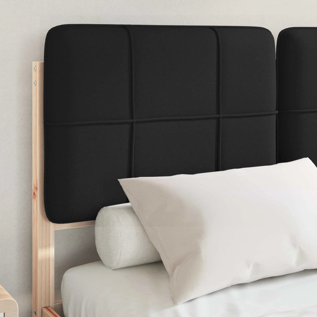 Letto con Testiera Rivestita Nero 120 x 200 cm Pino massello 877981