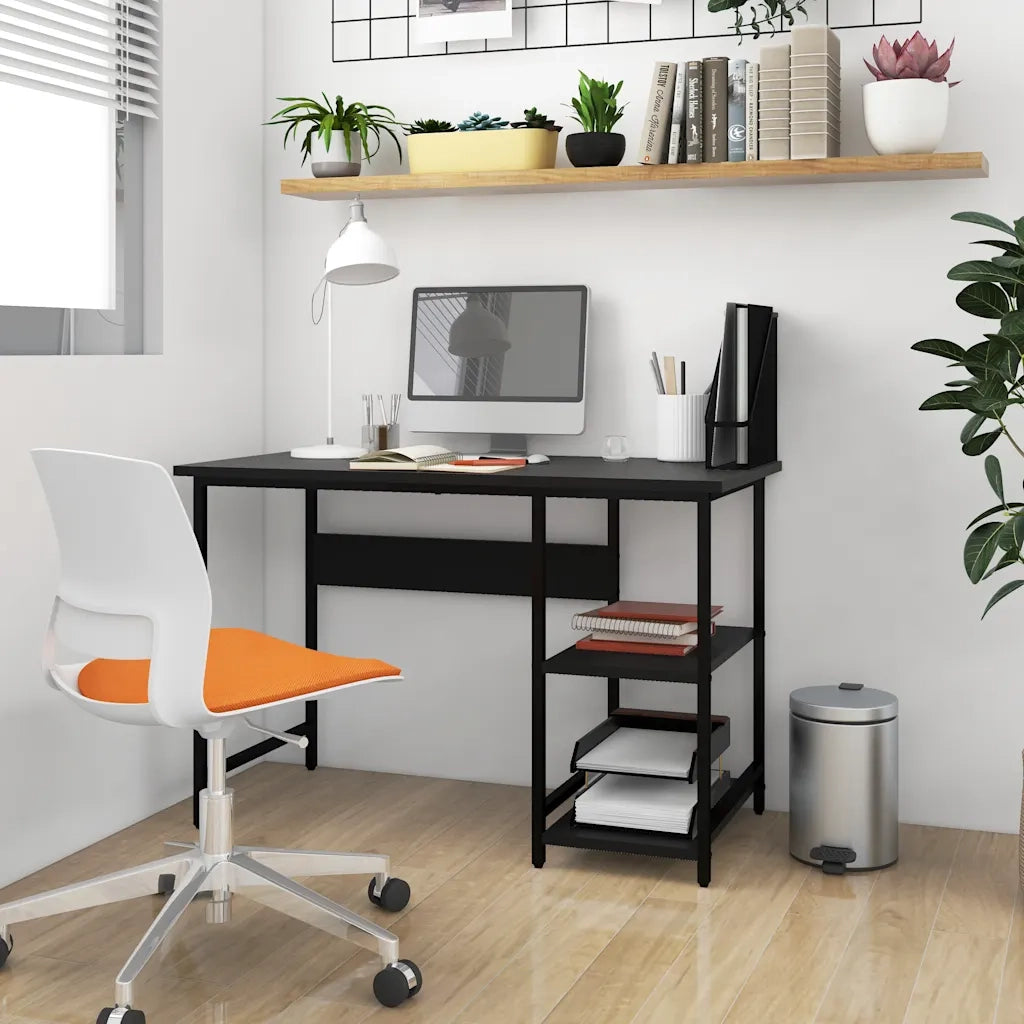Scrivania per Computer Nera 105x50x72 cm in MDF e Metallo 20550
