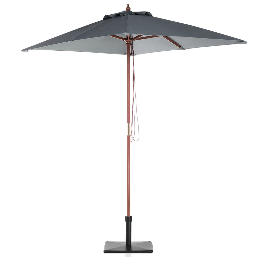 Ombrellone da giardino in tessuto grigio legno di betulla 244 cm resistente agli agenti atmosferici