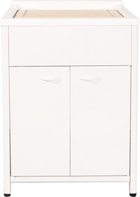 Mobile Lavatoio da Esterno in Polipropilene e Alluminio 60x60x83 cm Bianco