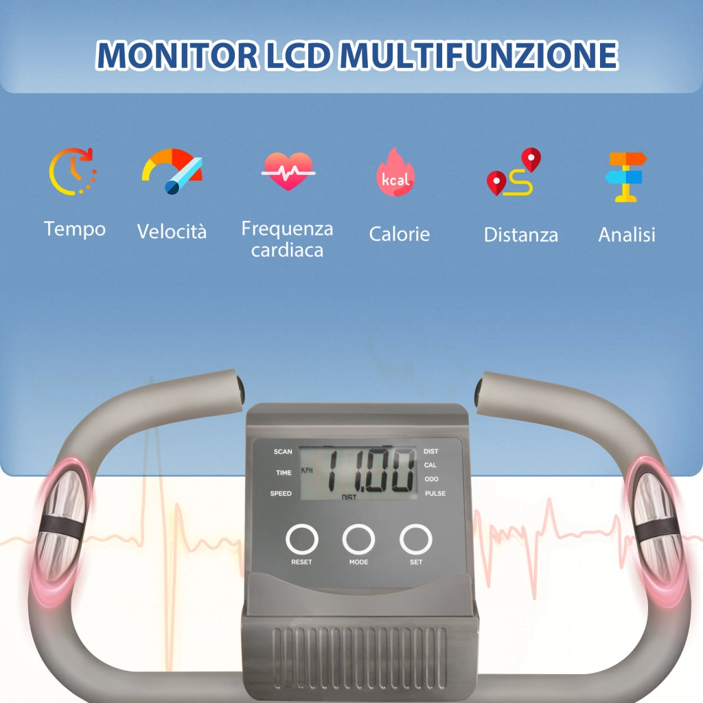 Cyclette Pieghevole 2 in 1 ¨C zephmum ¨C Grigio, Resistenza Magnetica, Volano 2.5kg