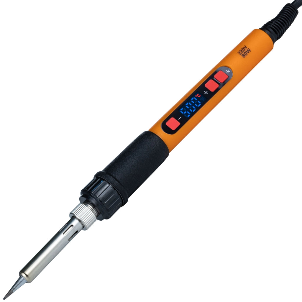 Saldatore Elettrica 80W Orange Mastiff – Display LCD, 6 Punte, Cavo 90cm | Temperatura 180-500°C
