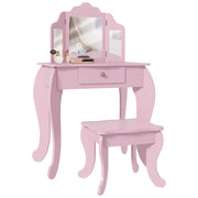 Tavolino trucco per bambine con specchio e sgabello ¨C Xylo ¨C Rosa con cassetto 3-6 anni