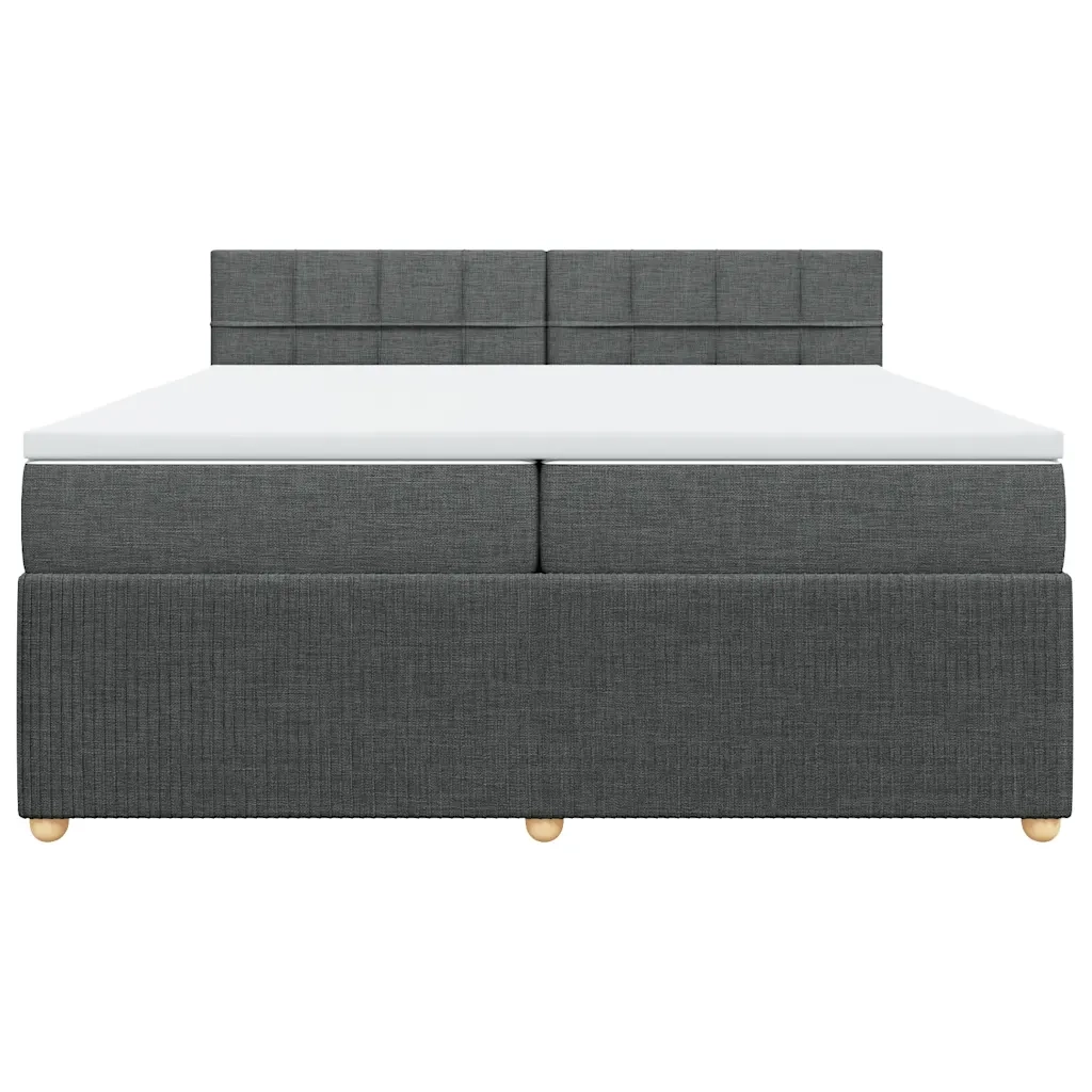 Giroletto a Molle con Materasso Grigio Scuro 200x200 cm Tessuto 3289864