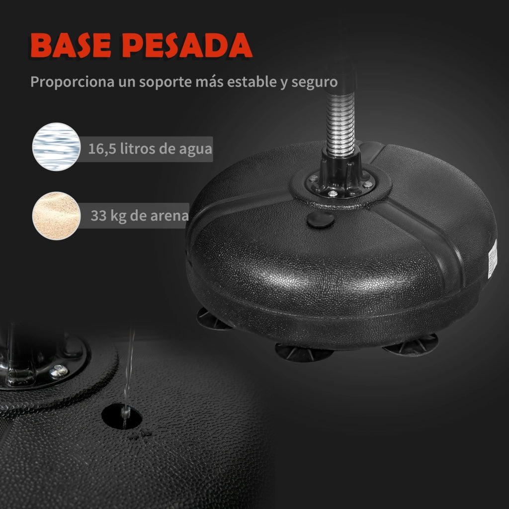 Sacco da boxe in piedi regolabile 133-151 cm con base, guanti e pompa ¨C zephmum ¨C nero e rosso