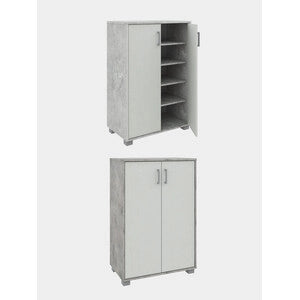 MOBILE BASSO 2A MULTIUSO 90X60X35 CM CEMENTO/BIANCO- 1,0 pz