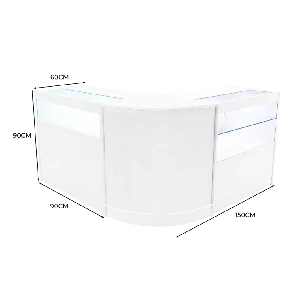 Set Banconi Adonis LED B900 C900 CM60 Bianco – MDF e Vetro
