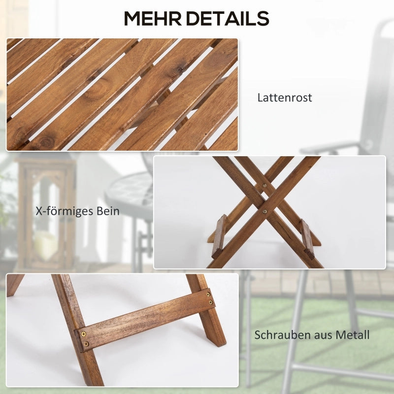 Set 2 Tavoli Pieghevoli da Giardino ¨C MINIMAL ¨C Legno di Acacia, 45x45x45 cm