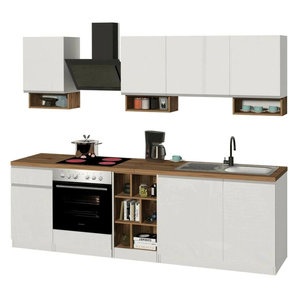 Cucinino Attimis, Cucina un Cassetto Made in Italy, Bianco Lucido