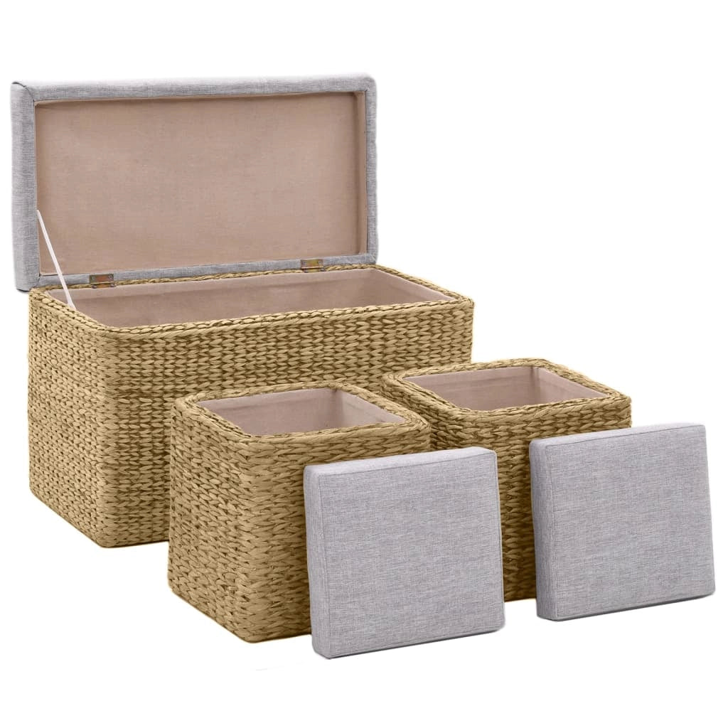 Panca con 2 pouf giacinto d'acqua grigio 02_0021237