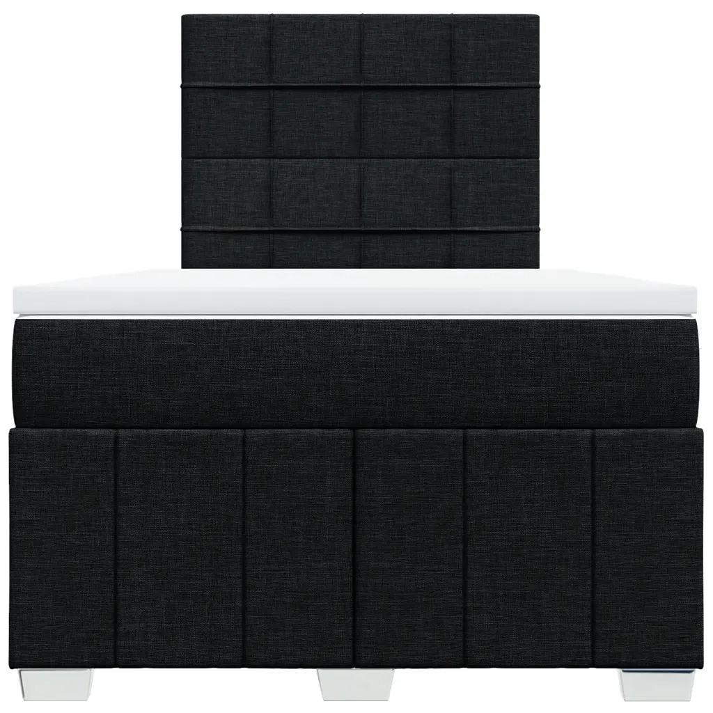 vidaXL Giroletto a Molle con Materasso Nero 120x200 cm in Tessuto