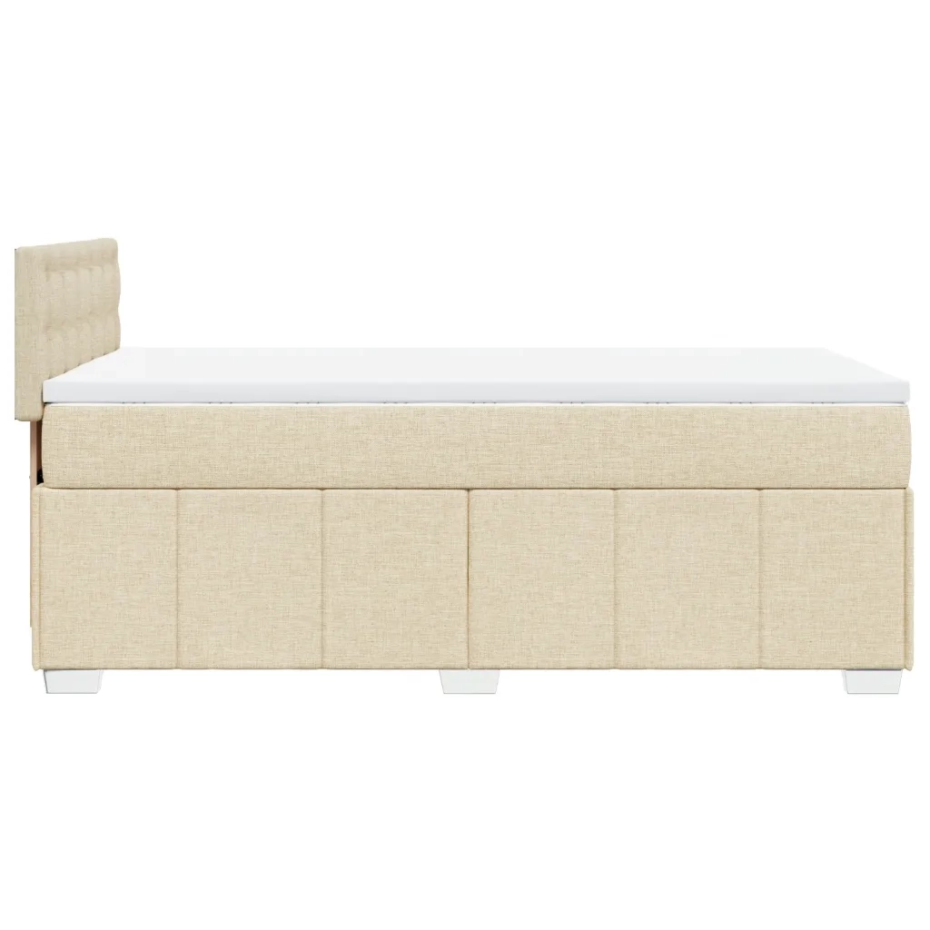 vidaXL Giroletto a Molle con Materasso Crema 90x190 cm in Tessuto