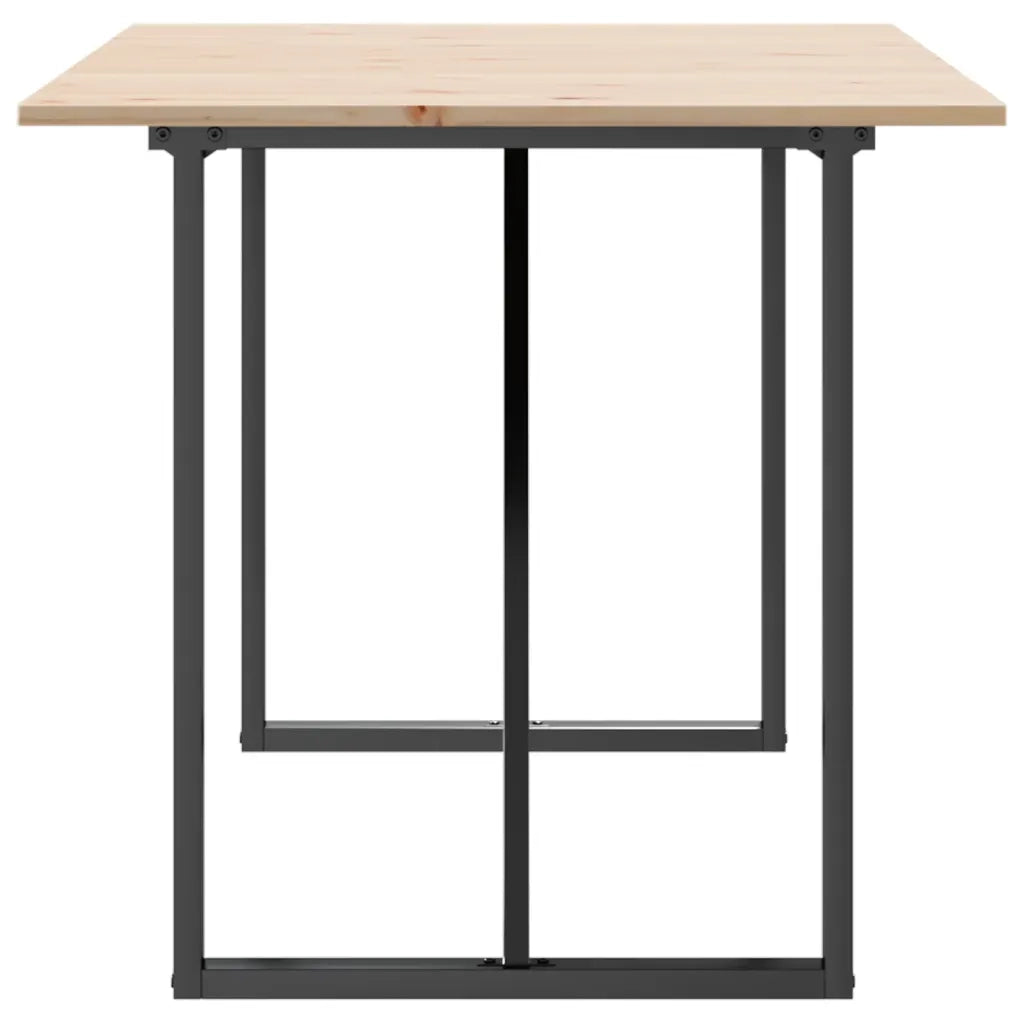 Tavolo da Pranzo Telaio a O 140x80x75 cm Legno Pino e Acciaio