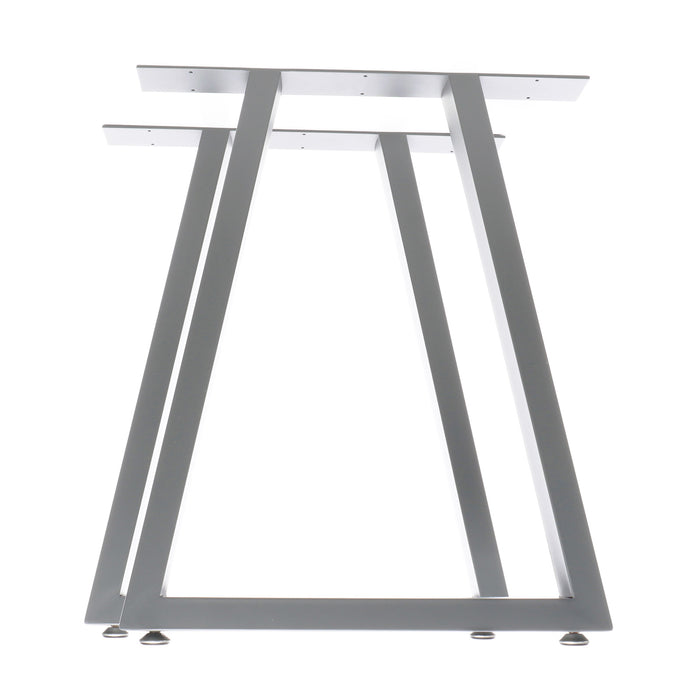 Set 2 gambe per tavolo a trapezio 60x72 cm base tavolo stile industriale grigio