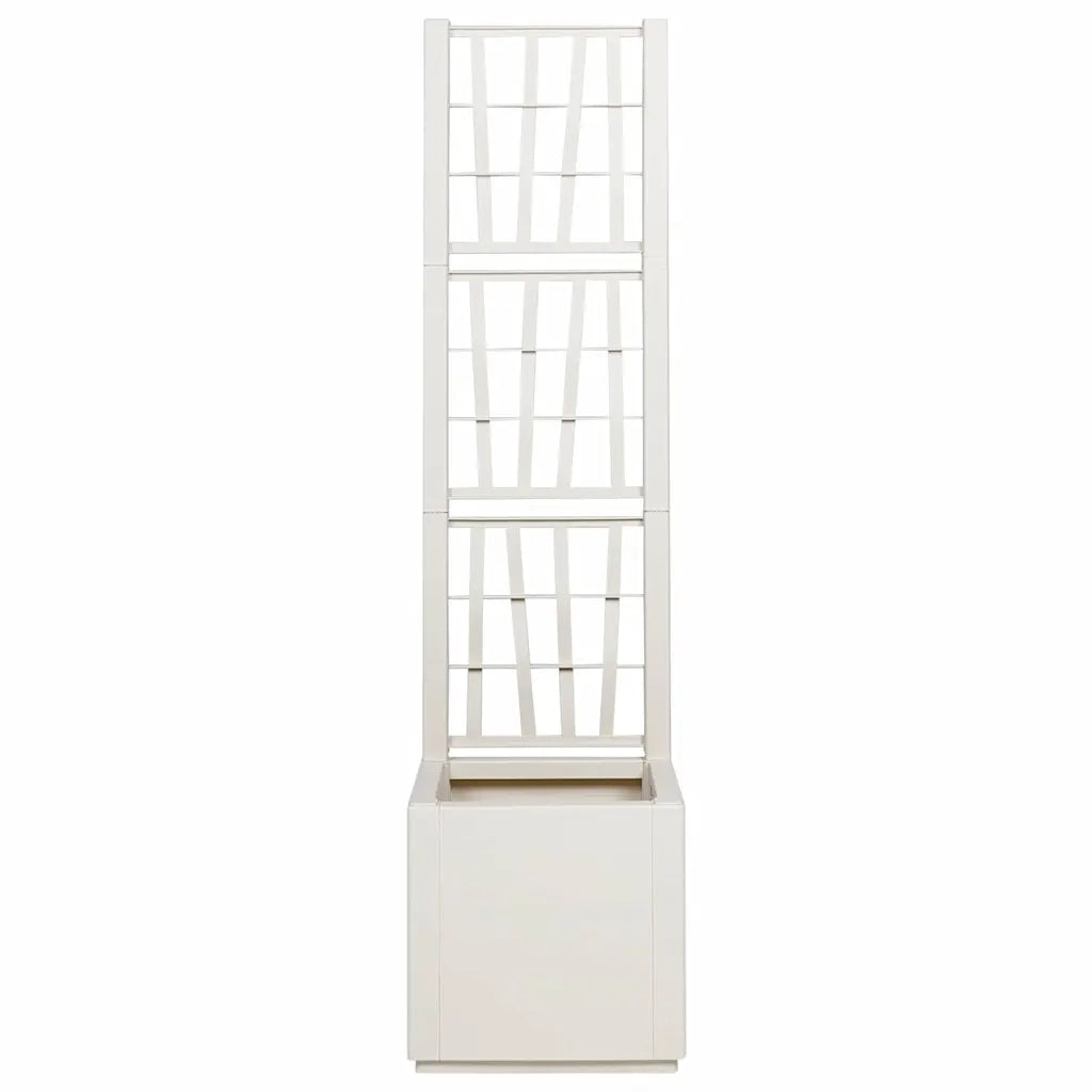 Vaso da Giardino con Trellis Bianco 36 x 36 x 140 cm PP 42006499