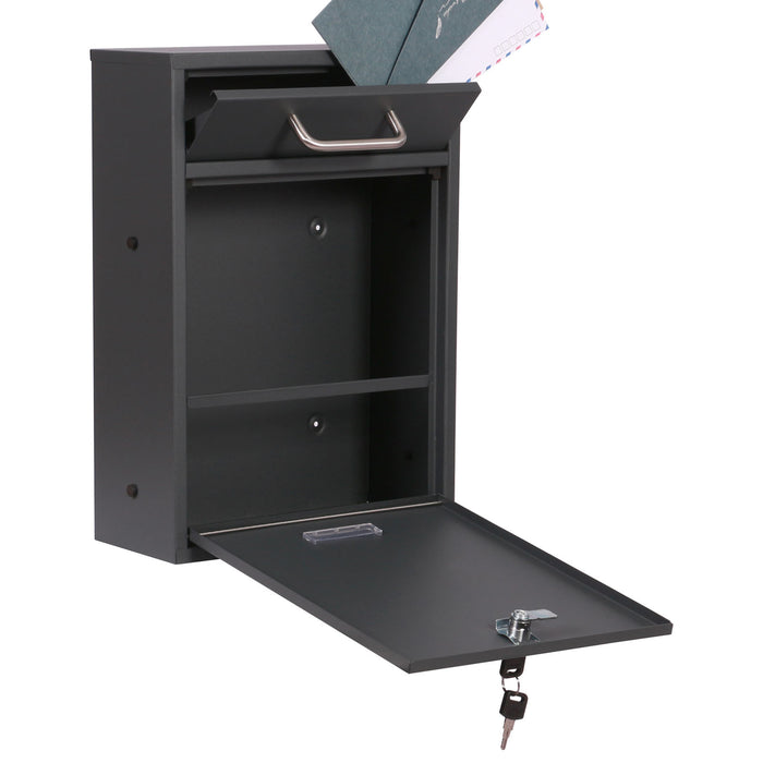 Cassetta delle lettere da terra 2x2 V52 antracite Con supporto e targhetta nome